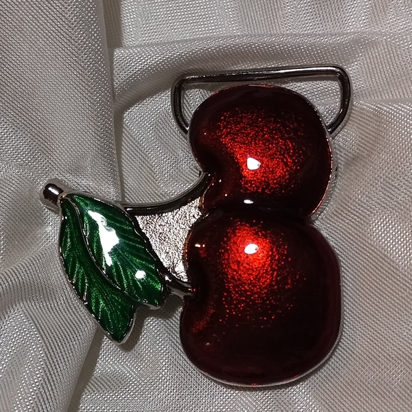 NWT Two cherries belt buckle pinup rockabilly Punk emo - Picture 4 of 8
